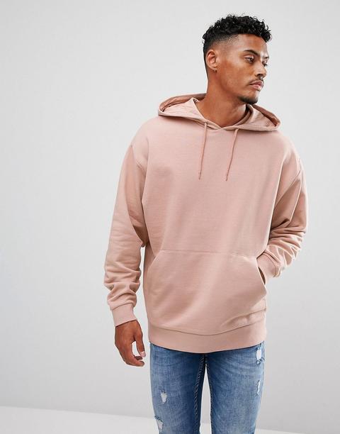Asos - Felpa Oversize Rosa Con Cappuccio - Rosa