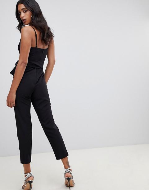 Asos design wrap cheap jumpsuit with self belt