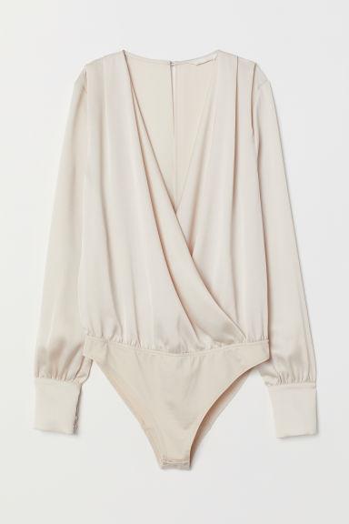 H & M - Body Con Scollo A V - Beige