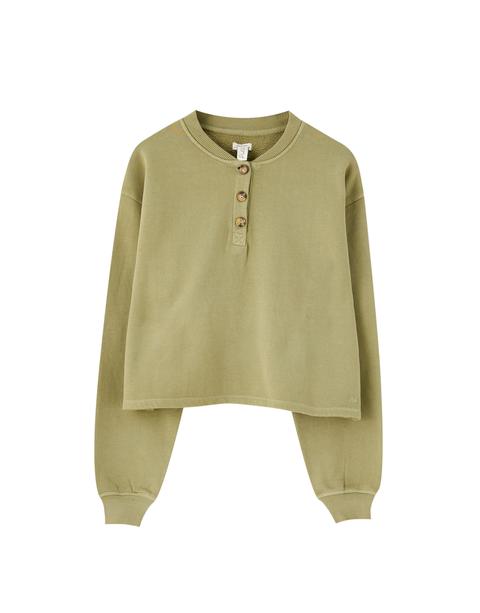 Sudadera Caqui Botones