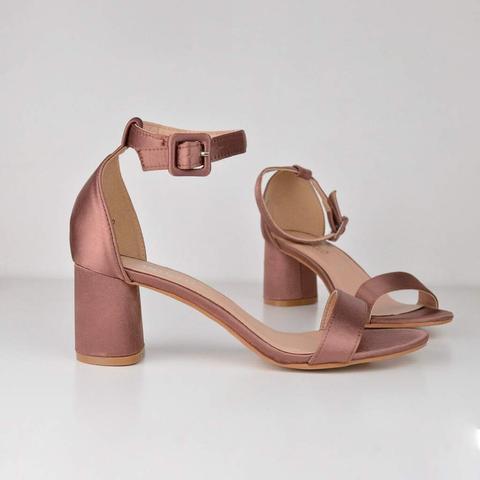 Camilla - Bronze Ankle Strap Heeled Sandals