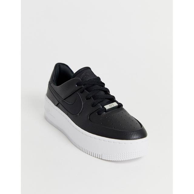 Nike black air force 1 best sale sage trainers