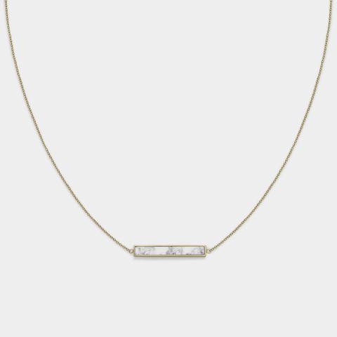 Idylle Gold Marble Bar Necklace