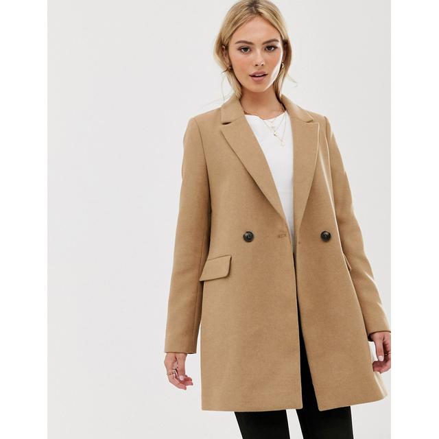 Pimkie single breasted tailored coat in beige