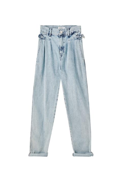Jeans Slouchy Tiro Alto Detalles