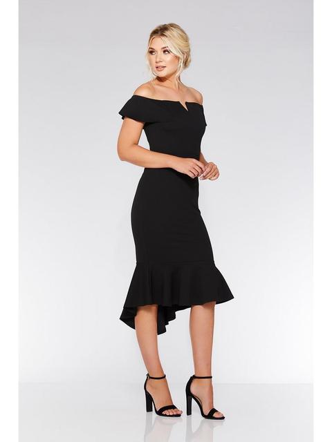 bardot frill hem dress