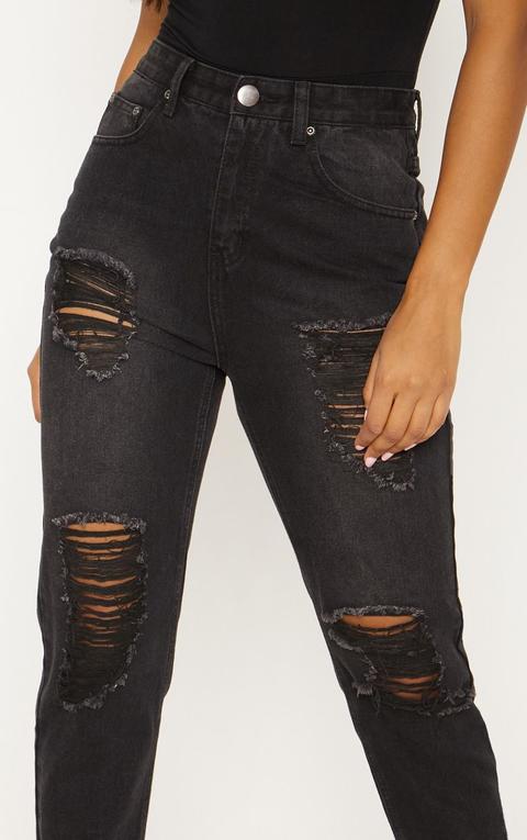 washed black ripped jeans