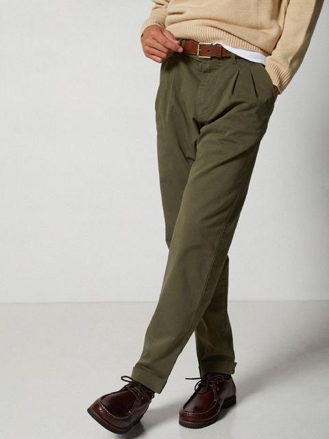 Pantalon Sport Chino Tailored Verde from Silbon on 21 Buttons