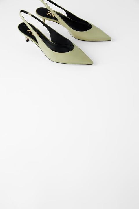 Scarpe Con Tacco Medio In Pelle Slingback