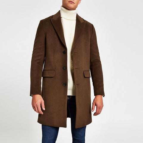 Dark Brown Single Breasted Overcoat