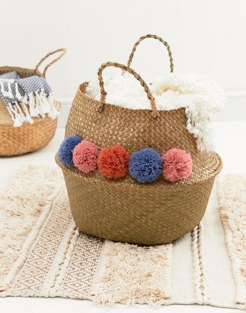 Cesta Con Pompones De Colores De Pimkie