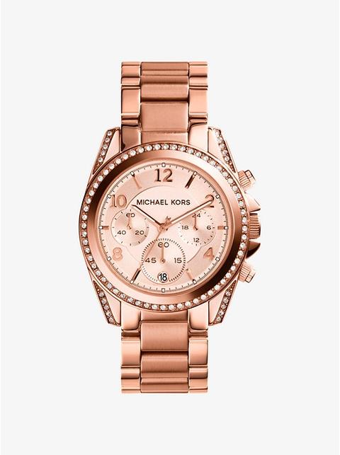 Blair Rose Gold-tone Stainless Steel Chronograph Watch