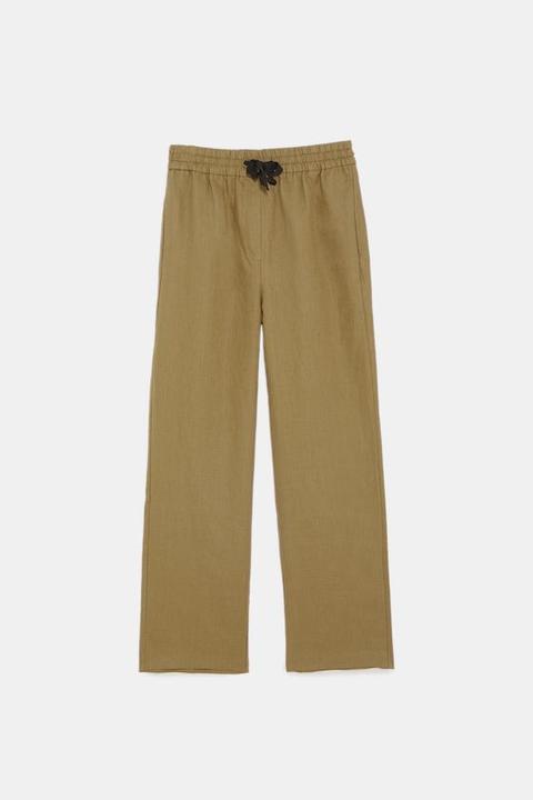 zara trousers with bow