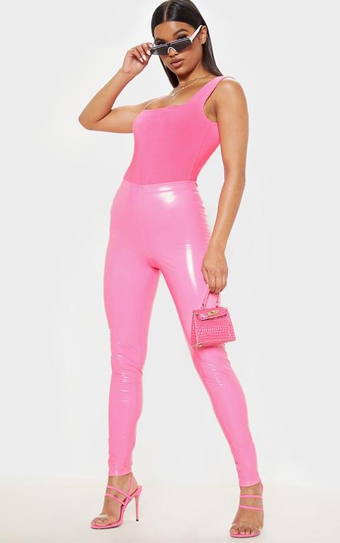 Candy Pink Highwaisted Vinyl Legging