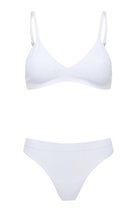 White Seamfree Bra And Briefs Set