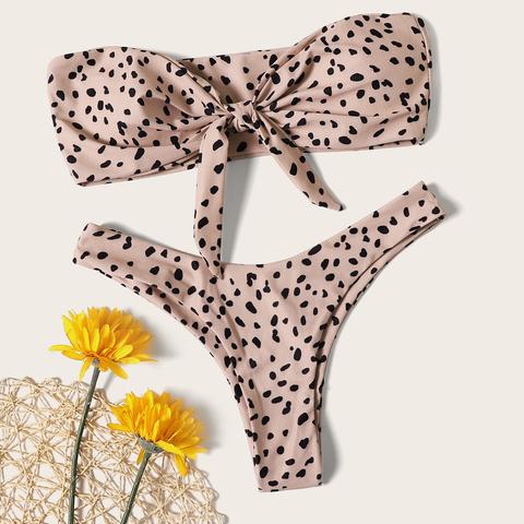 Set Bikini A Pois Con Fiocco