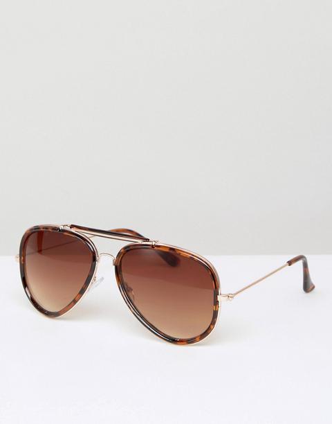 D-struct - Occhiali Da Sole Modello Aviatore Tartarugati - Marrone