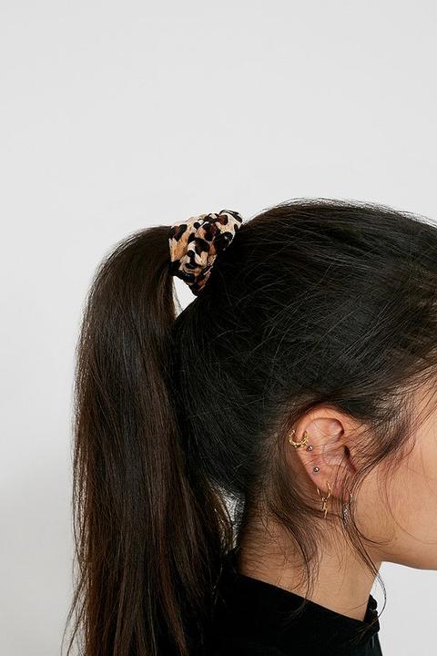 Velvet Hair Scrunchie Hair Band 5-pack - Brown All At Urban Outfitters