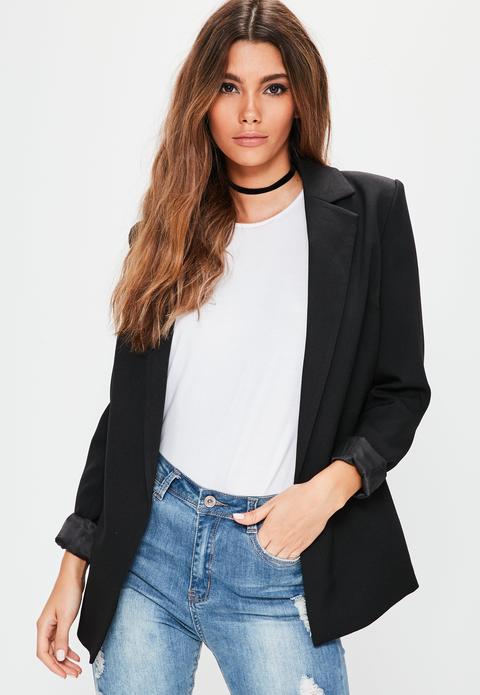 Black Longline Blazer