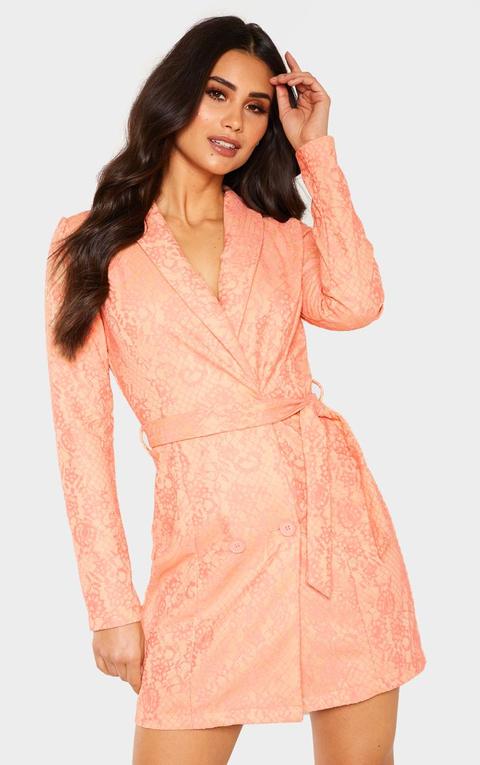 coral blazer dress