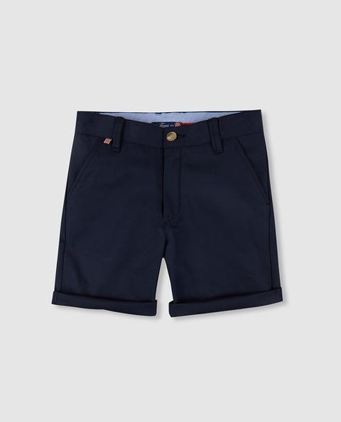 Tizzas - Bermuda Chino De Niño En Azul Marino