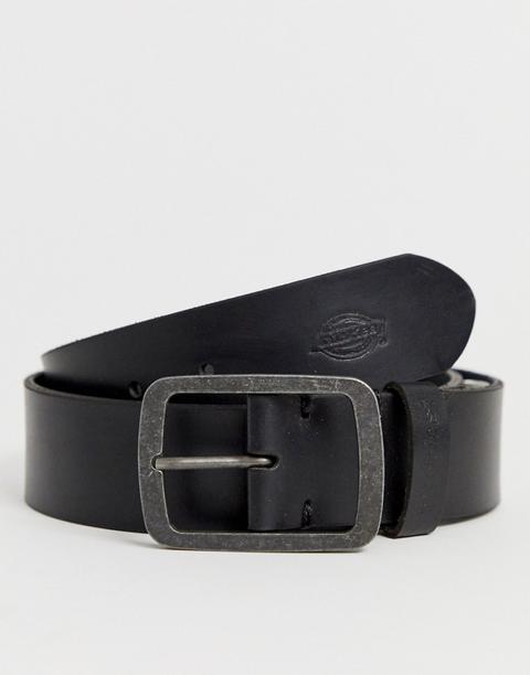 Dickies Eagle Lake Leather Belt In Black