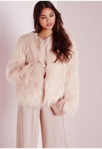 Gorilla Faux Fur Coat Nude