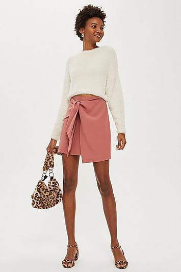 Tie Front Pelmet Skirt - Rosé