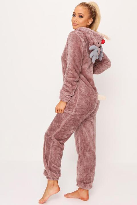 Brown Novelty Reindeer Onesie