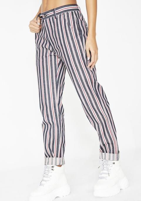 Striped Denim Pants