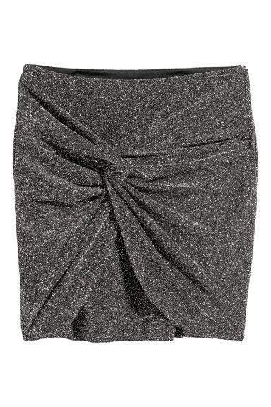 H & M - Falda Brillante - Negro