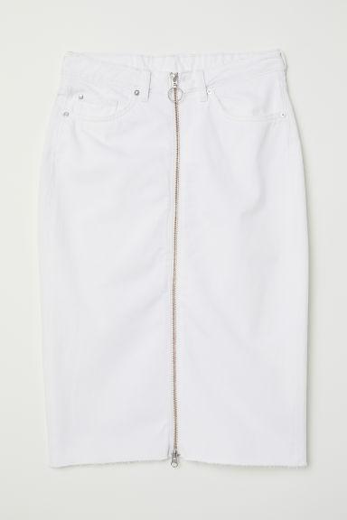 H & M - Gonna Di Jeans Al Ginocchio - Bianco