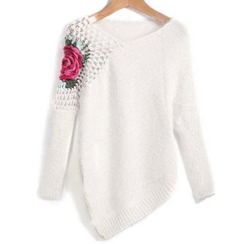 Maglia Crochet A Fiori-albicocca