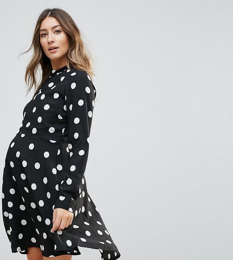 Mamalicious - Vestito A Pieghe A Pois Per Allattamento - Multicolore