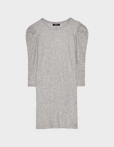 Vestido Con Manga Abullonada