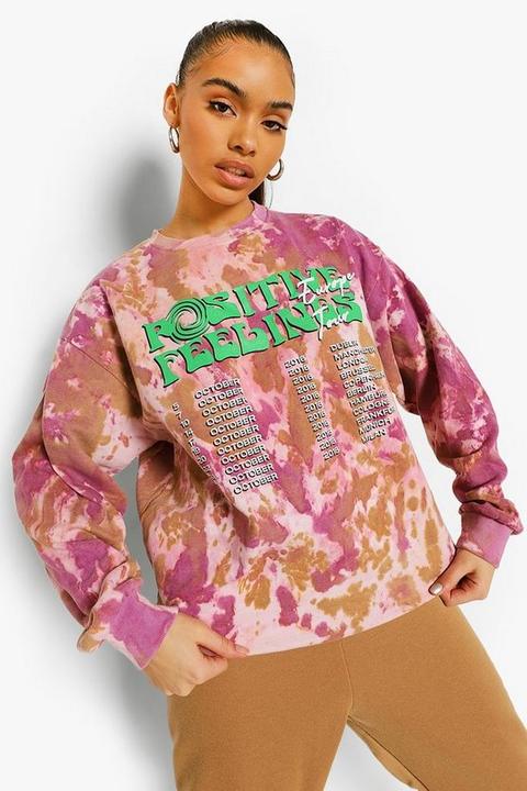 Sweat Oversize Tie-dye Tour - Mauve - S, Mauve