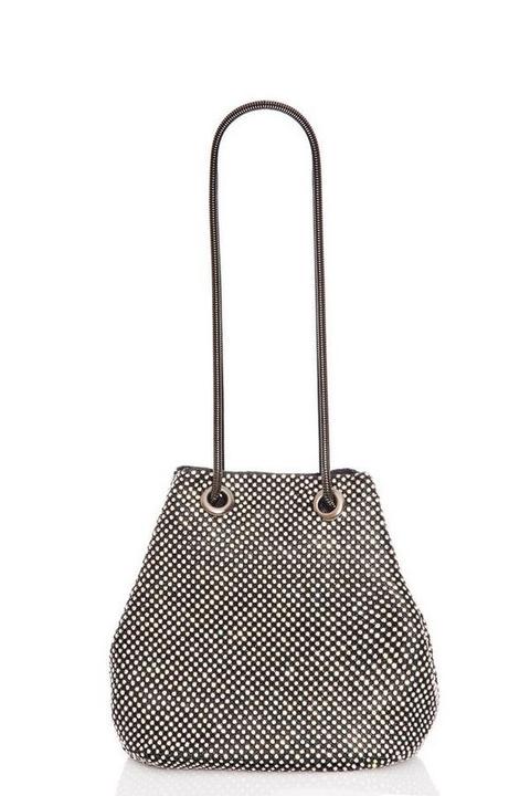 black diamante bag