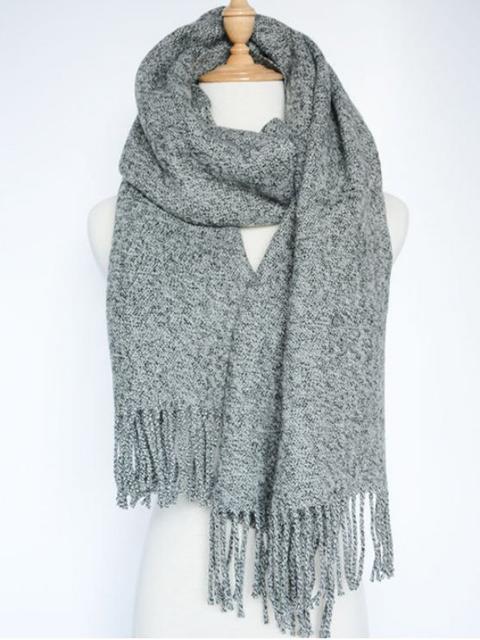 Tassel Knitted Wrap Scarf