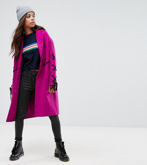 Asos Petite - Cappotto Con Allacciatura - Viola