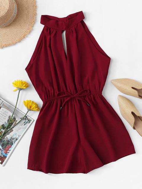 Drawstring Waist Knot Back Jumpsuit