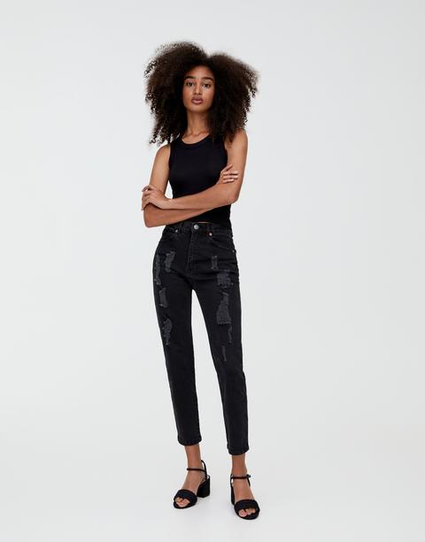 Jeans Slim Mom Botones