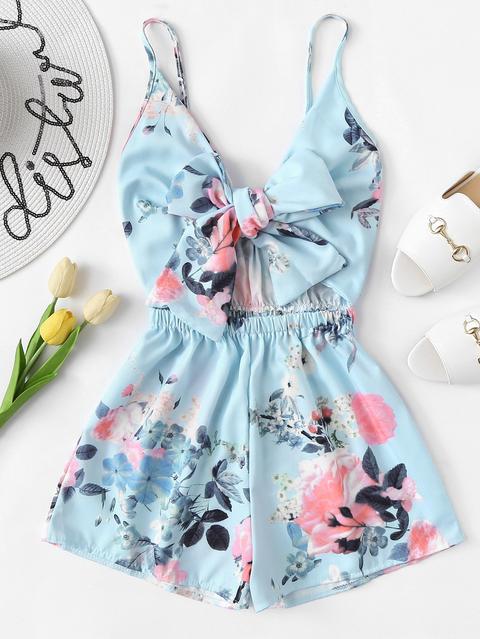 Cami Jumpsuit Mit Band Vorn Und Blumenmuster