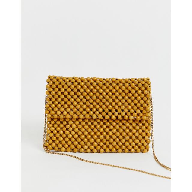 yellow beaded bag