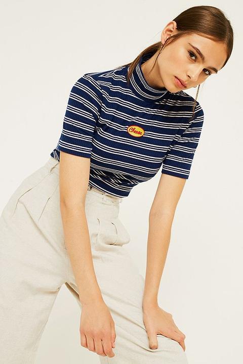 Lazy Oaf Stripe Roll Neck T-shirt - Womens Xs