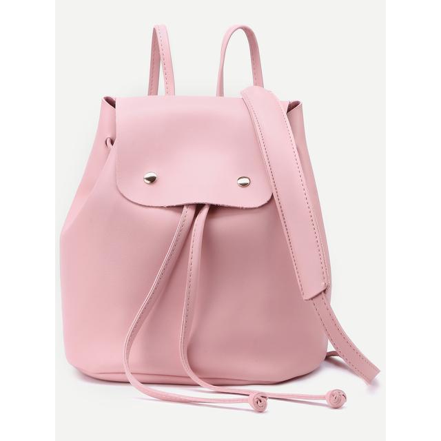 backpack with drawstring and flap
