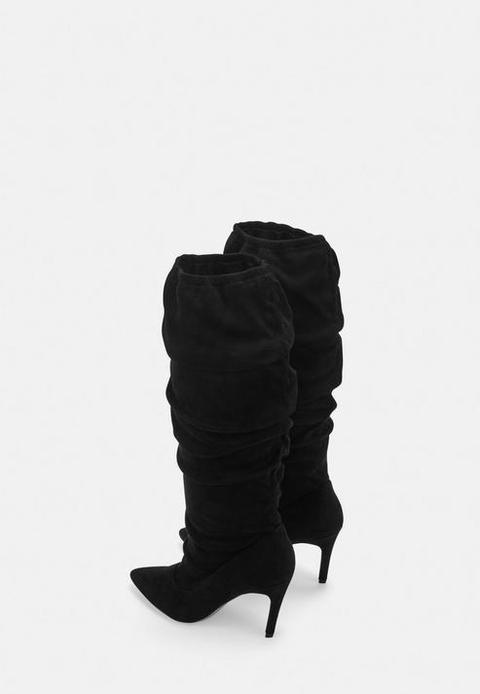 ruched pointed toe boots