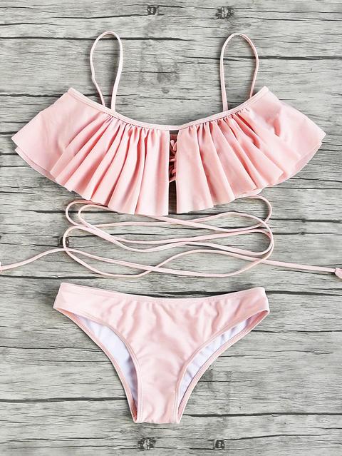 Set Biquini Con Detalle De Volantes