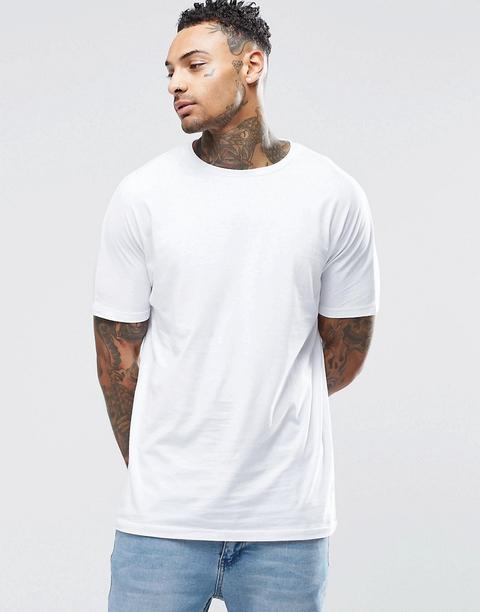 Camiseta Blanca Con Manga Insertada De Asos