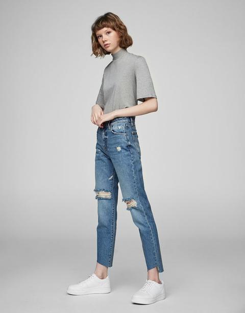 Jeans Mom Fit Rotos