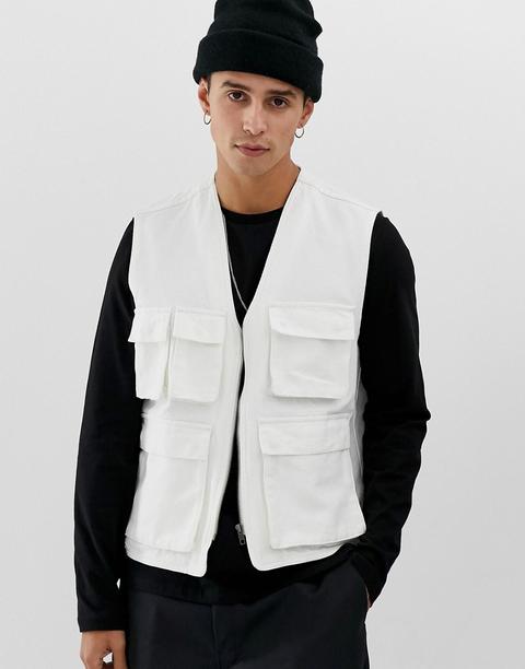 Asos Design - Gilet Fonctionnel - Écru